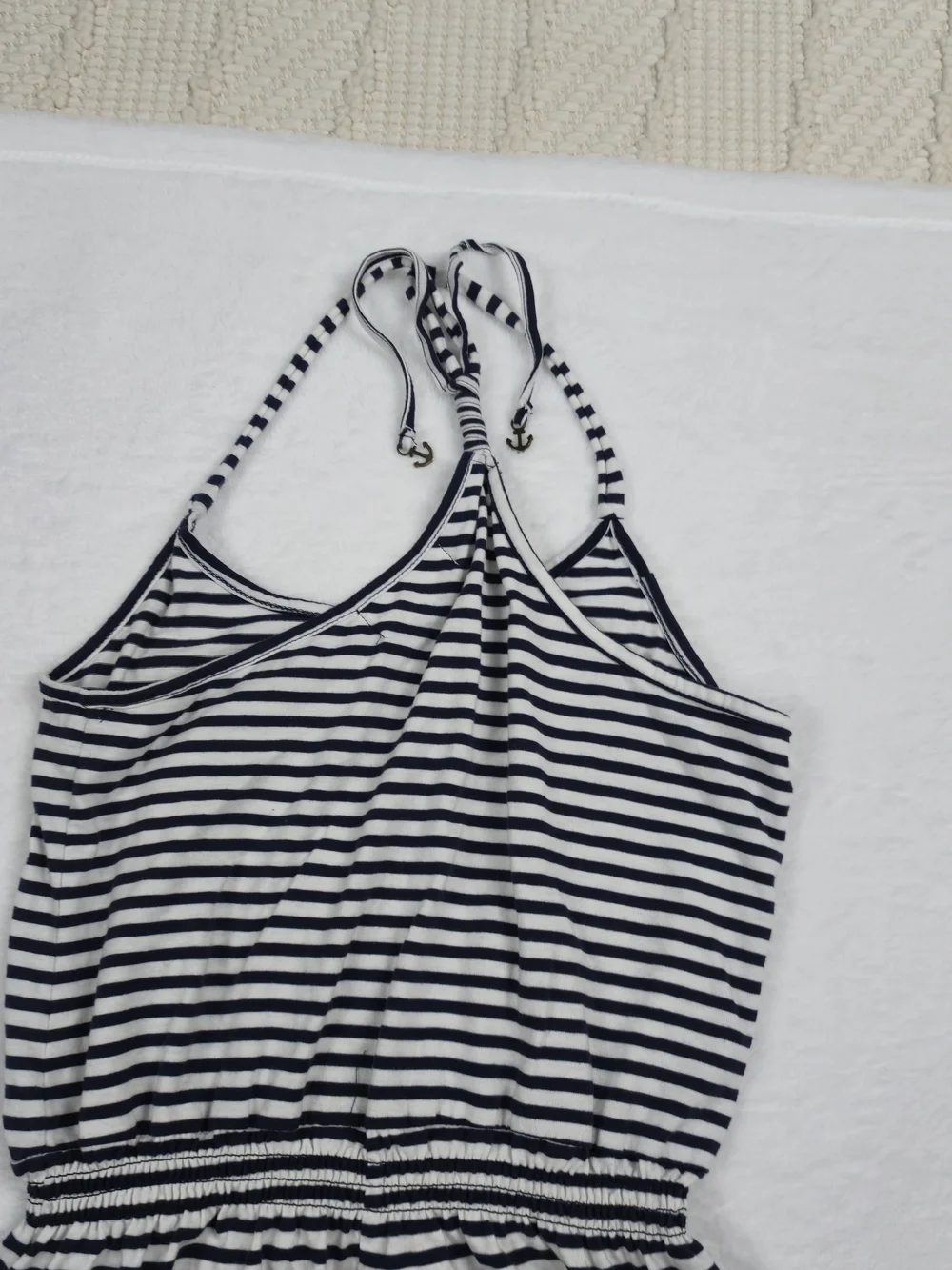 Ocean Drive Navy & White Striped Midi Dress